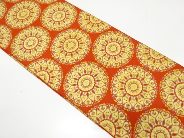 JAPANESE KIMONO / ANTIQUE FUKURO OBI / SILK / WOVEN FLOWER CREST